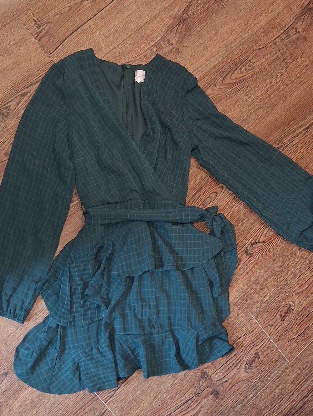 Dee Elly Dark Green Textured Dress ☆Size SMALL☆